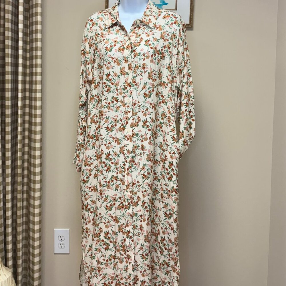 Slow Travels Button Down Shirt Dress